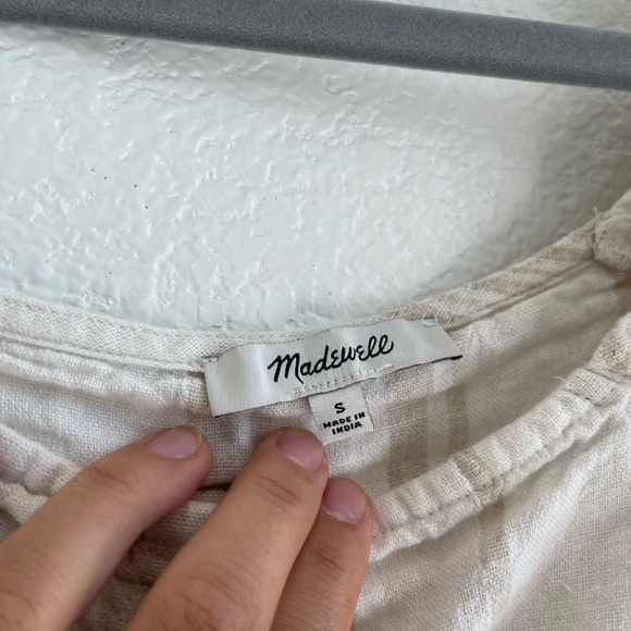 Madewell Linen-Blend Square-Neck Button-Front Top: Undyed Edition - Picture 5 of 8